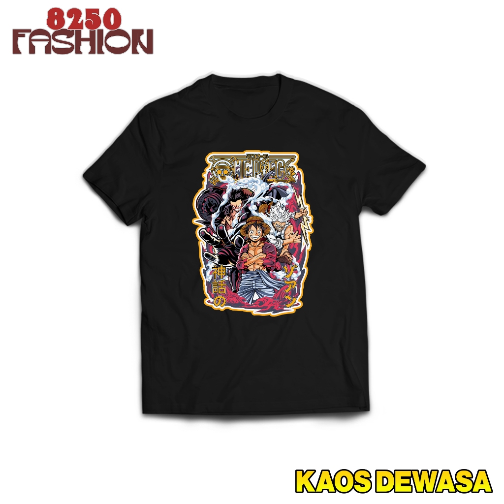 KAOS DEWASA - KAOS SABLON PRINT ONE PIECE KUNING - KAOS PREMIUM - BAJU UNTUK PRIA DAN WANITA DEWASA 