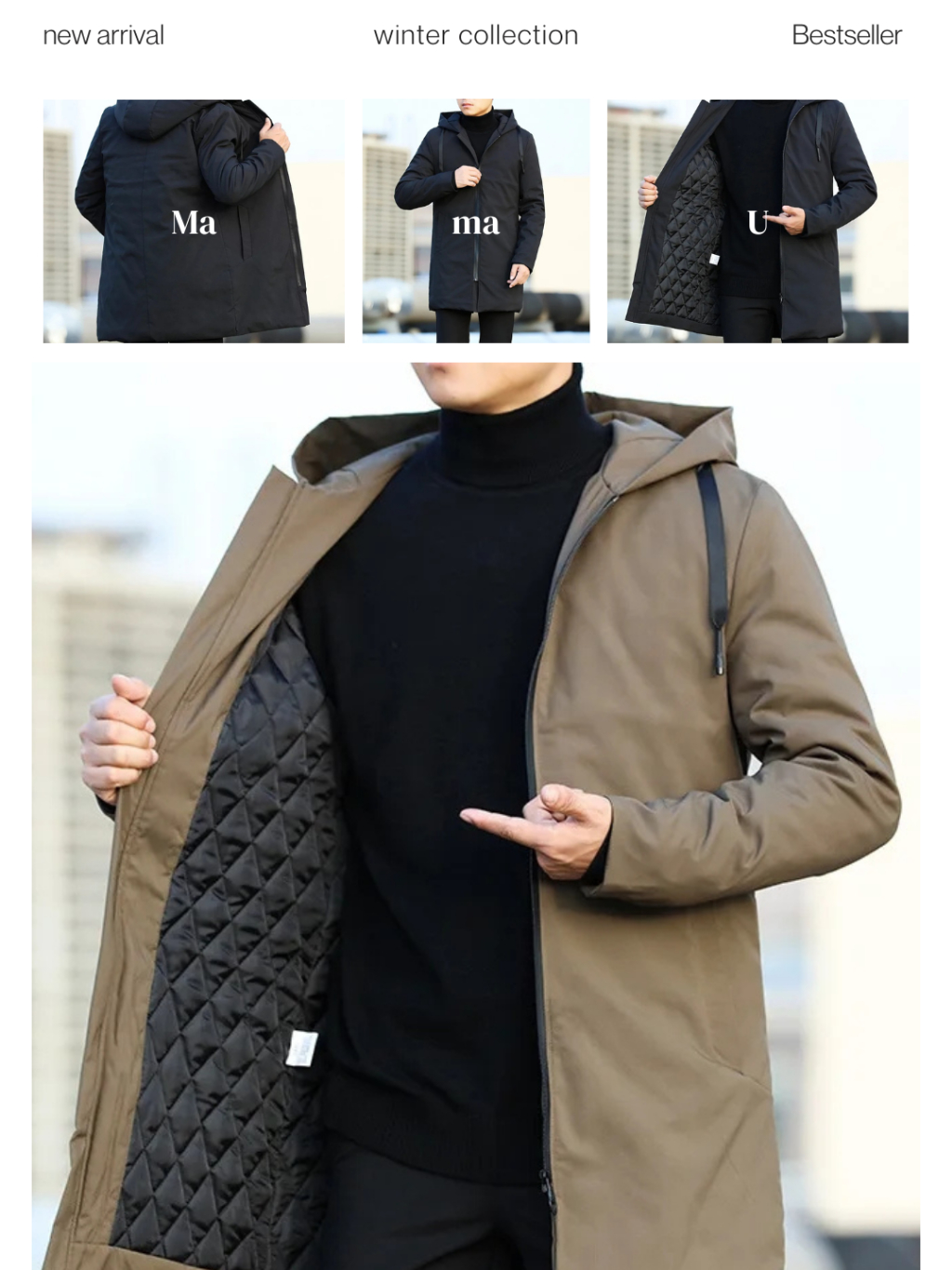 Jaket Jubah Panjang Musim Dingin  Jaket Pria Korea