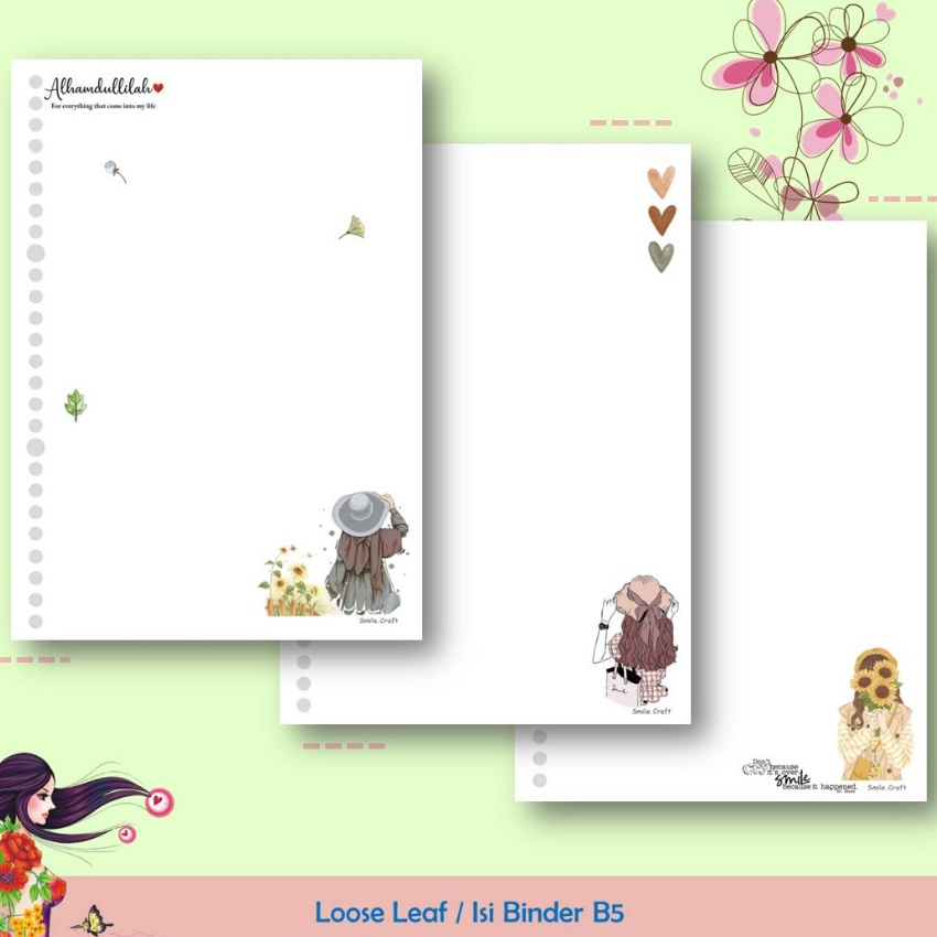 

HJ6 KERTAS LOOSE LEAF ISI BINDER REFILL NOTEBOOK B5 KARAKTER BEAUTIFUL WOMEN 1GSM