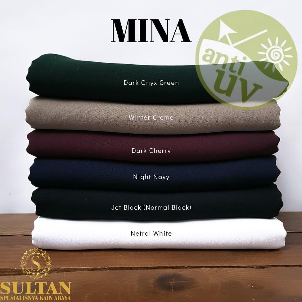 KODE V54X KAIN ABAYA SULTAN MINA ANTI UV WARNA POLOS LENGKAP