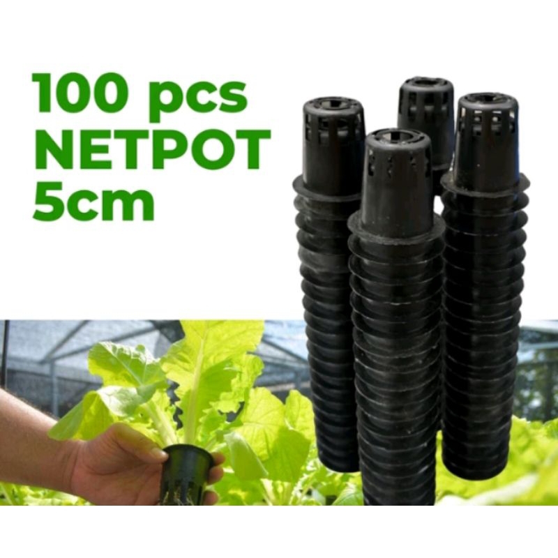 NETPOT HIDROPONIK HITAM 5 CM - 100 pcs