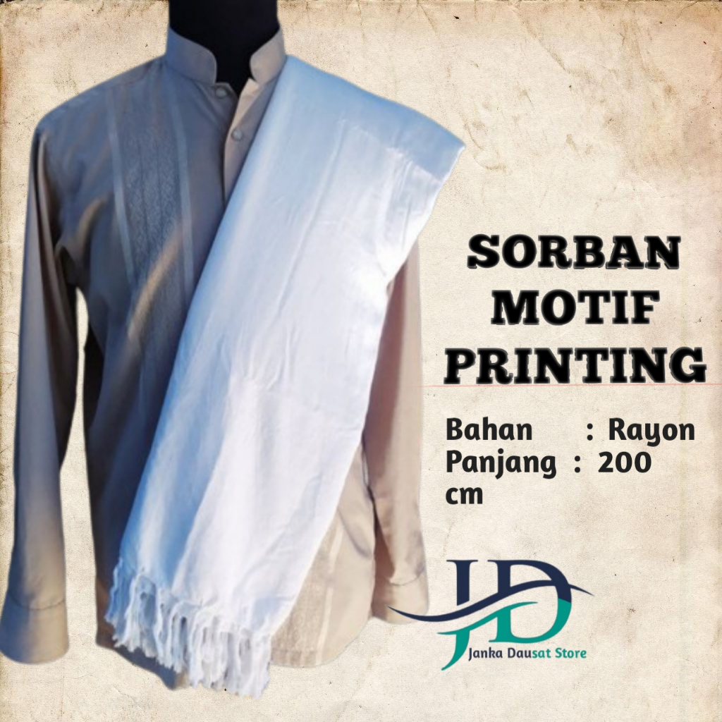 JD- Sorban Polos / Sorban Putih / Sorban Hitam / Sorban Habib / Sorban Kiai / Sorban Gus / Sorban Ri