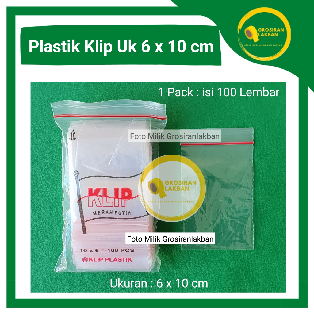 Plastik Klip 6x10 isi 100 pcs Kantong Ziplock Kecil Bening Zipper Obat Snack Sambel Saos Kecap