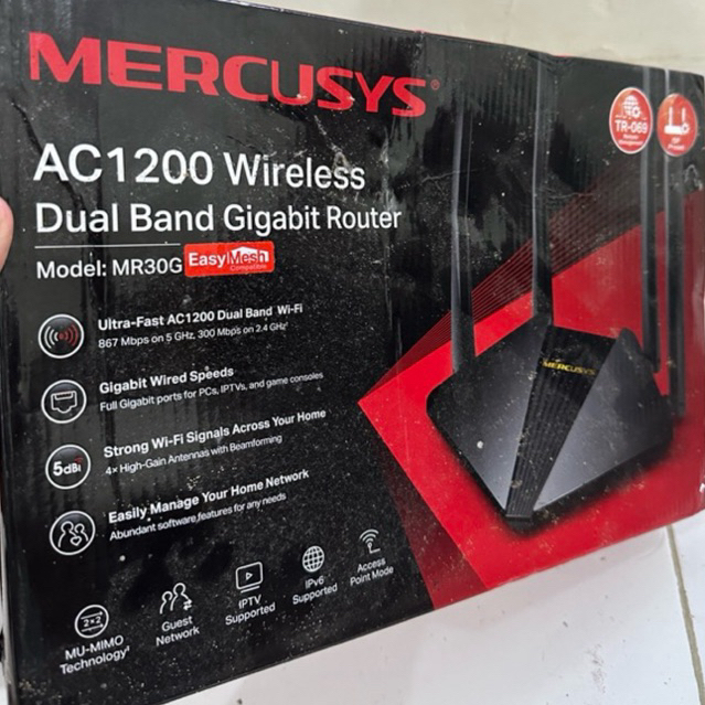 TP-LINK Mercusys MR30G Easymesh AC1200 Gigabit 4× High-Gain Antennas Dual Band Wireless Wifi Router