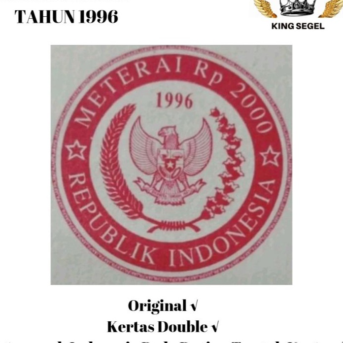 

Hot Kertas Segel Tahun 1996 Double Asli