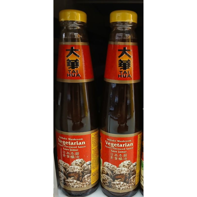 

Vegetarian Saus Tiram Jamur Shitake TAI HUA Vegan Shitake Mushroom Oyster Sauce 430ml - HK