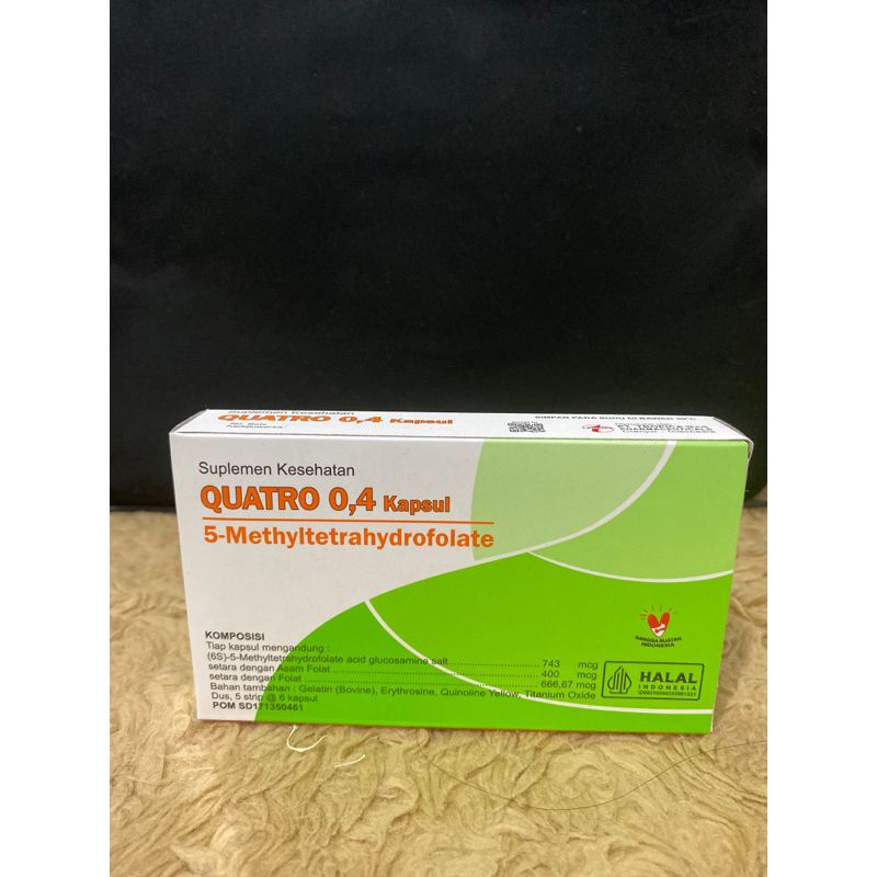 QUATRO 0.4 (Suplemen folat generasi ke-empat) box isi 30