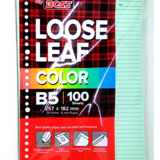 

Terbaik Loose Leaf Warna Rainbow Big Boss B5 1 Lembar