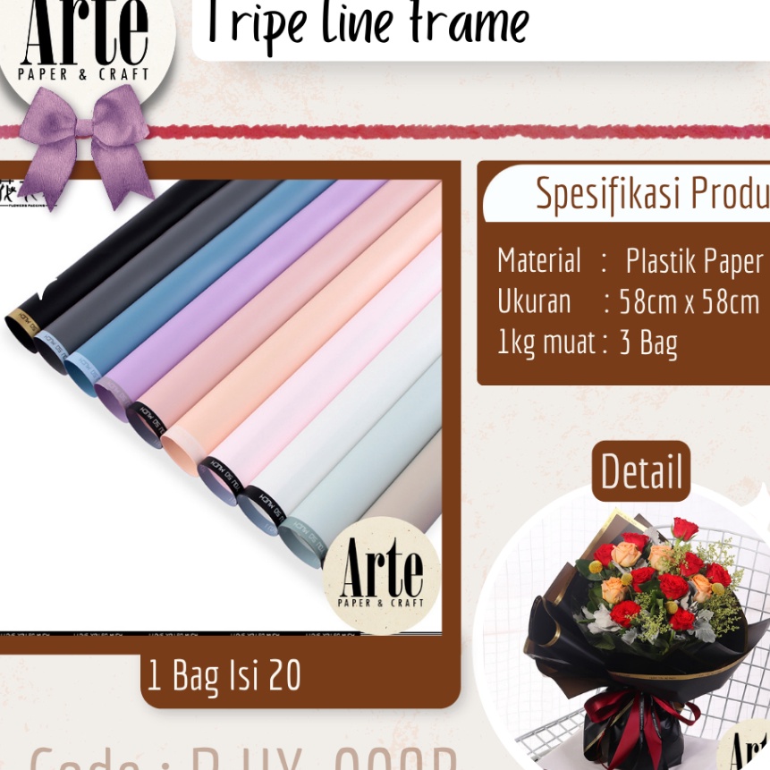 

HJ6 2 Lembar Cellophane Frame Matte Jendela List Sinowrap Ori Kertas Buket Bunga Korean Waterproof Flower Wrapping Paper Calor Kado Arte Grosir Florist Supply Jakarta Bekasi PXJYQYZ