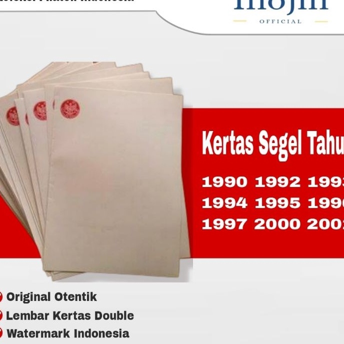 

Eksklusif KERTAS SEGEL TAHUN 199 1992 1993 1994 1995 1996 1997 2 22 SEGEL TANAH DOUBLE ASLI ORIGINAL