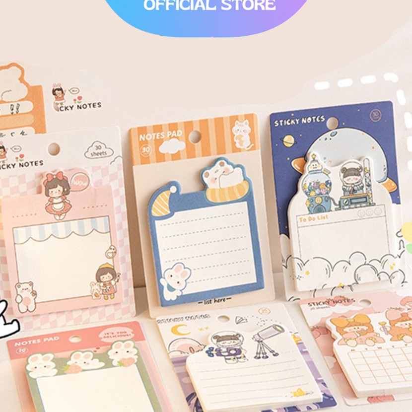 

FG2 READY Aimilo Sticky Notes Memo Catatan Tempel Gambar Bentuk Karakter Kartun Animal Cartoon Lucu Anak 3 Lembar
