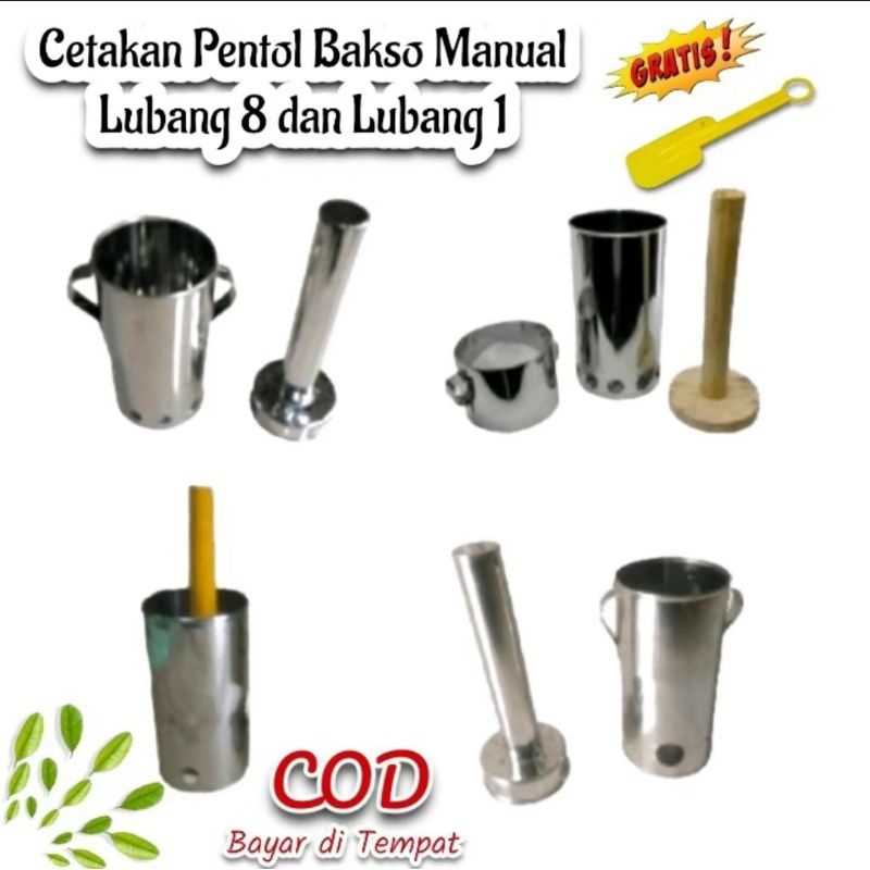 Cetakan Pentol Bakso Manual / cetakan cilok Bakso Aci Telur mini kecil besar jumbo lubang 1 dan 8 st