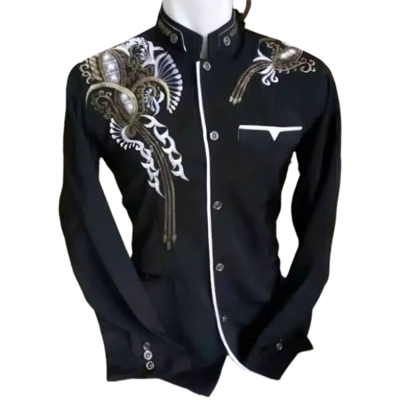JASKO BORDIR | JASKOKO PRIA DEWASA | JAS KOKO PREMIUM | JASKO MODERN  - HITAM LIS PUTIH