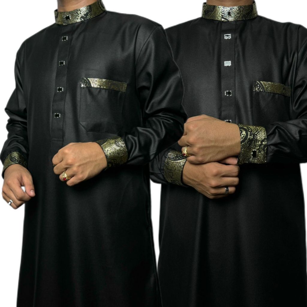 Jubah Dewasa woll Lis Gold Premium, Hamada fashion.
