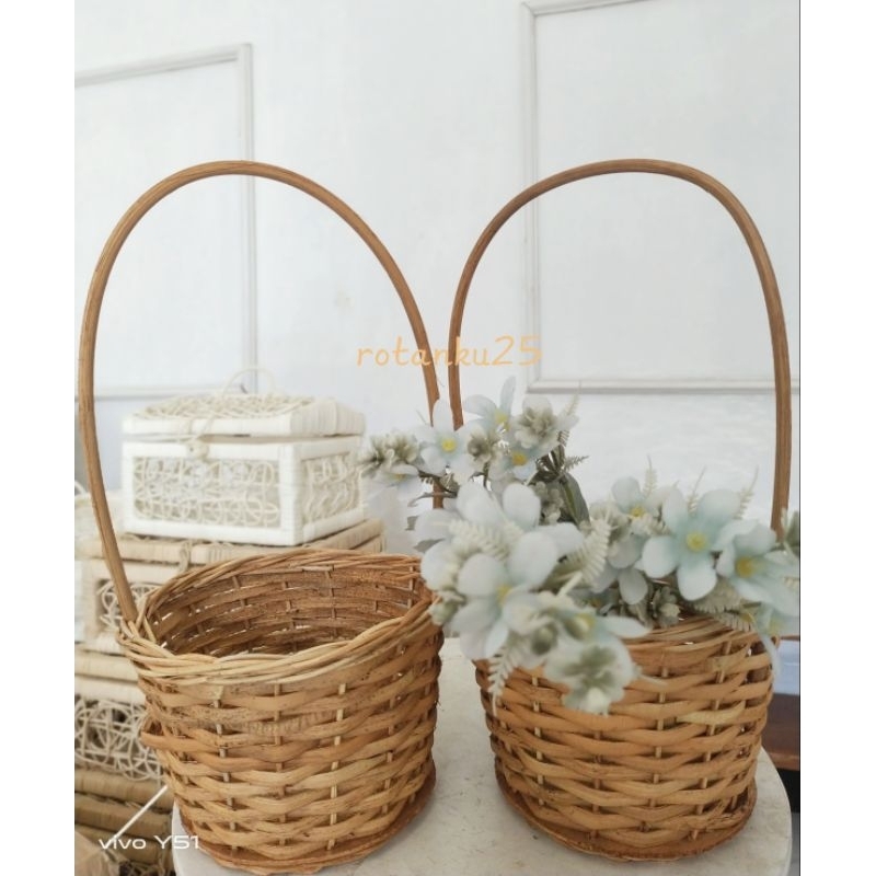 vas bunga rotan/pot rotan/cover pot rotan/keranjang rotan