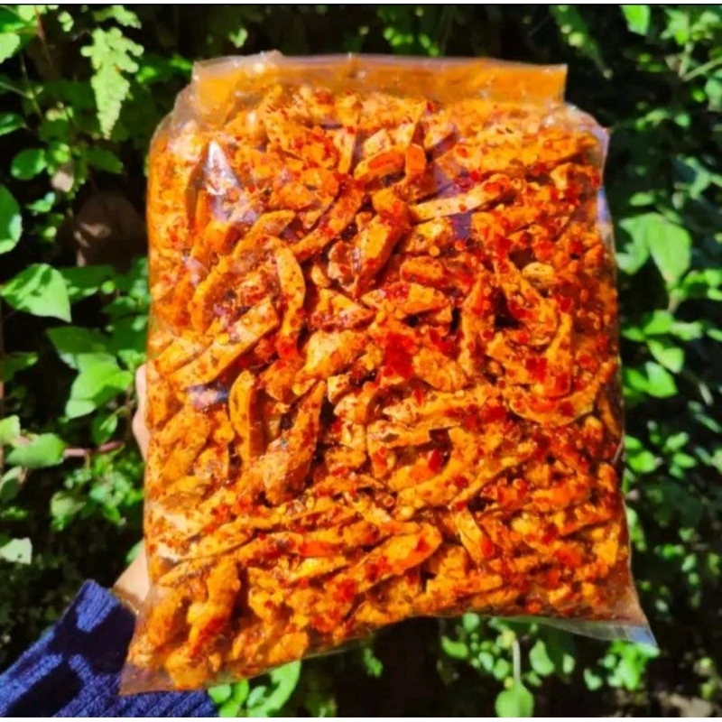 

Basreng pedas extra daun jeruk bumbu melimpah kemasan 1kg