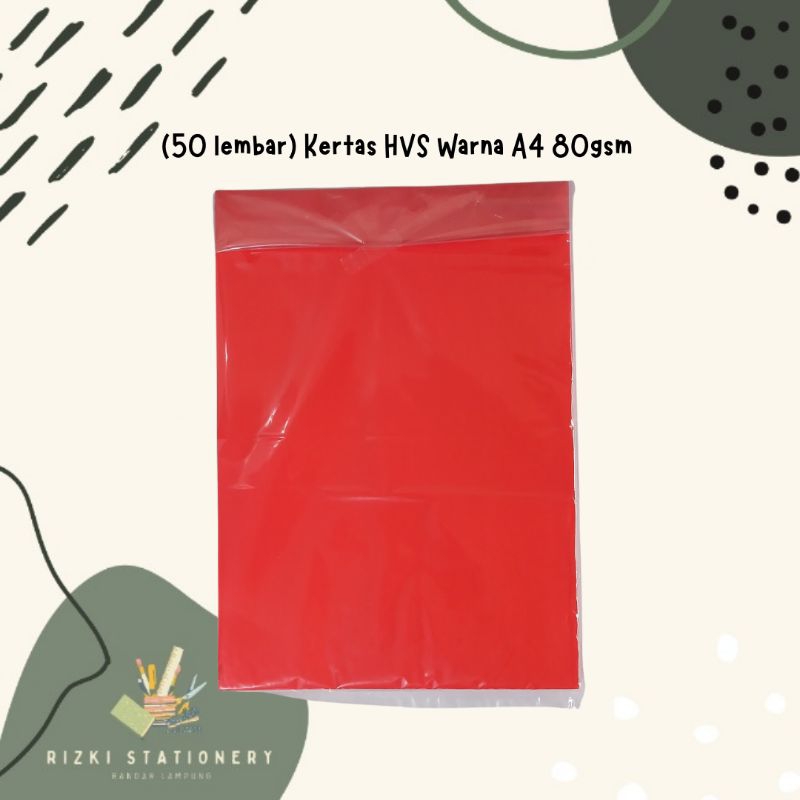 

(50 lembar) Kertas HVS Warna A4 80gsm SiDU Merah