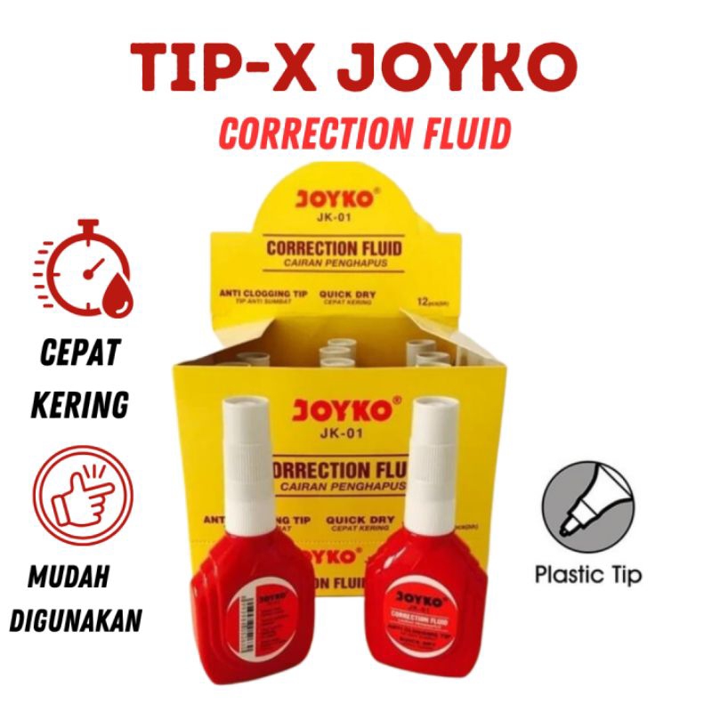 

Tip-X/Penghapus Bulpen Cair JK-01 JOYKO isi 12/Pack ATK