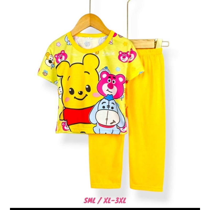 PIYAMA BAJU TIDUR ANAK DEDINA CP PANJANG THE POOH XL-3XL