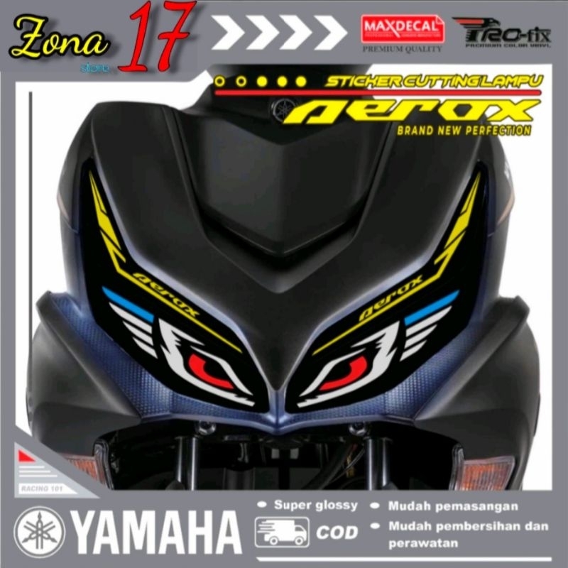 stiker lampu alis Yamaha aerox new 155 satu pasang kanan kiri