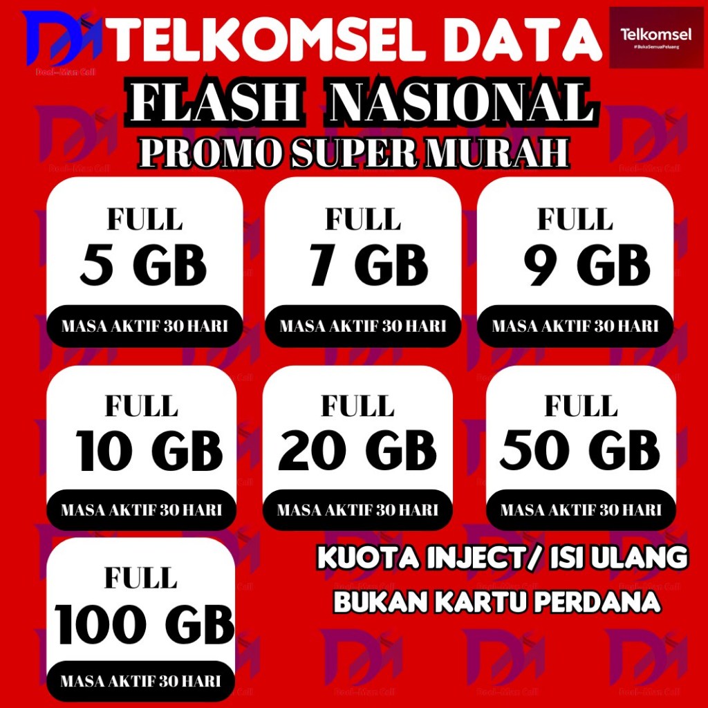 ISI ULANG Paket Data INTERNET TELKOMSEL Lengkap Murah Bulanan Nasional 4GB 7GB 8GB 10GB 11GB 16GB