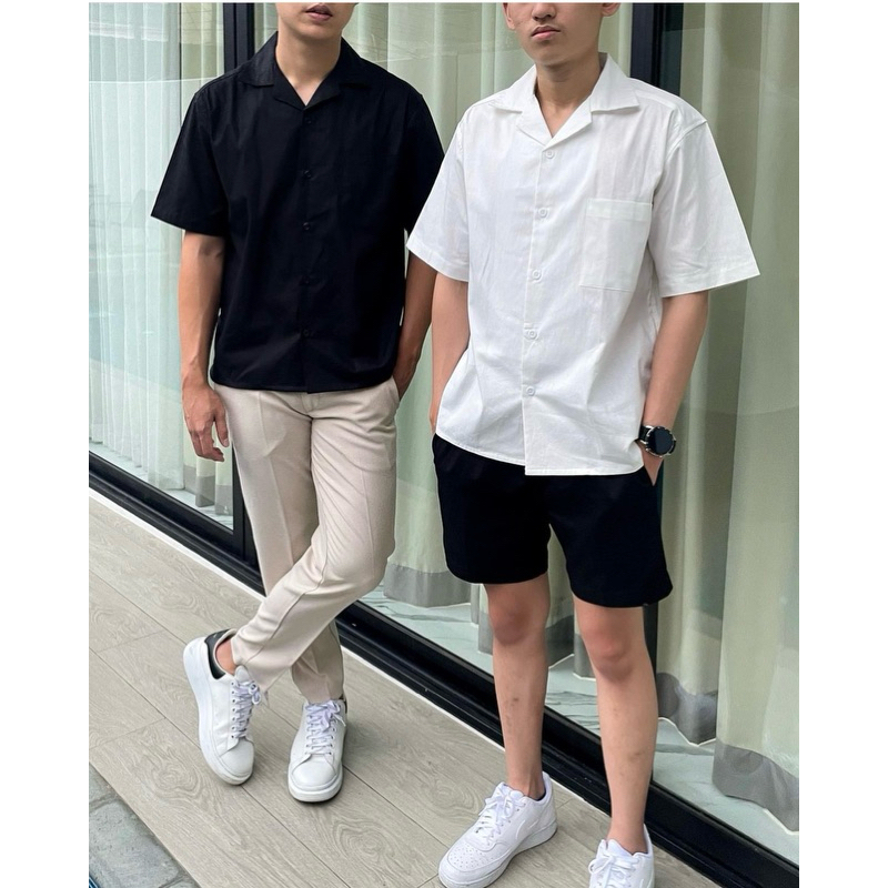 SAJZAH CUCI GUDANG - Kemeja Pria Lengan Pendek Rayon Polos Kemeja Cowo Hawaiian