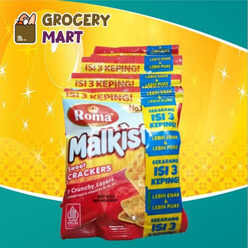 

(RENCENG) MALKIST Roma Sweet Crackers 21gr Isi 10pcs