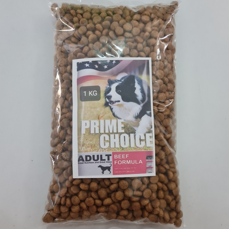 Prime choice beef 1kg dog food