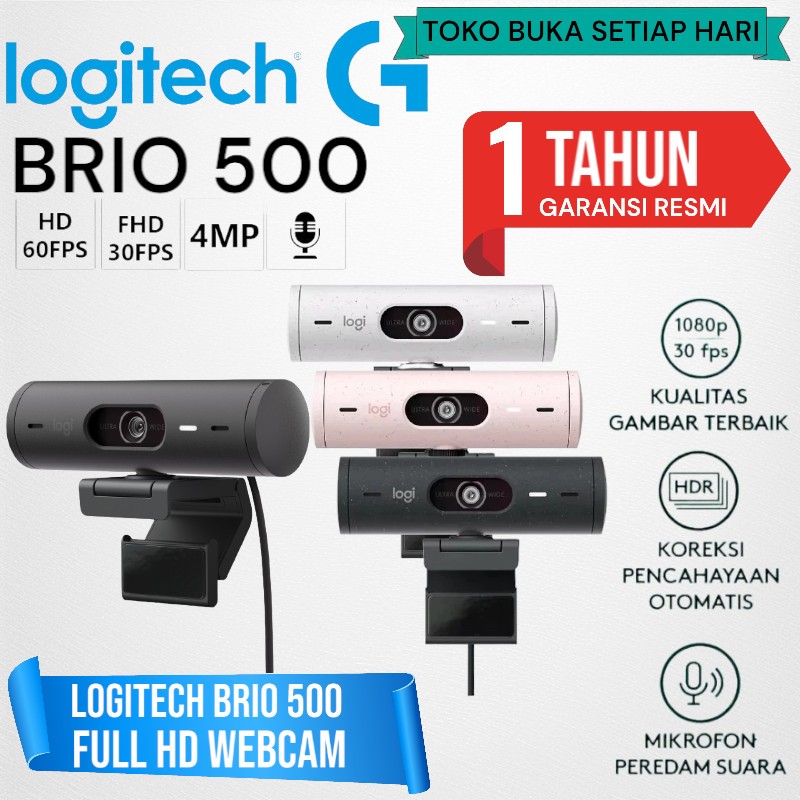 Logitech Brio 500 Full HD Webcam with privacy shutter Webcam Brio 500
