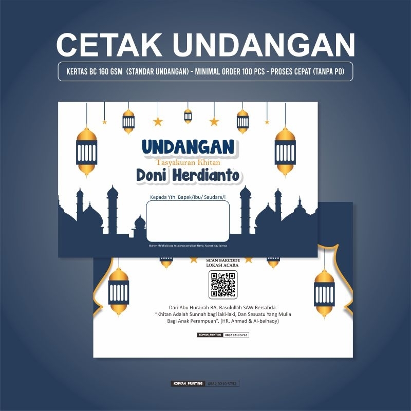 CETAK UNDANGAN KHITAN LANGSUNG JADI