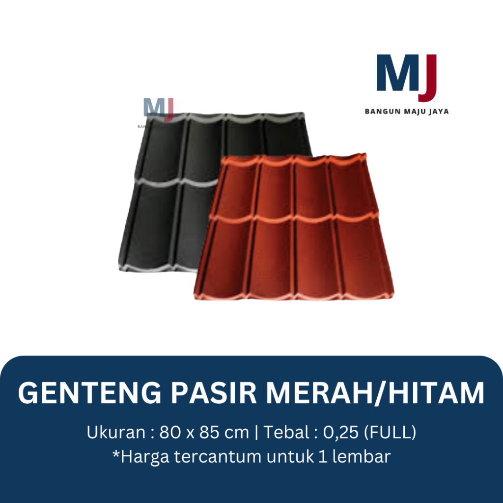 Genteng Pasir/Genteng Spandex Pasir/Genteng Metal Pasir/Merah/Hitam