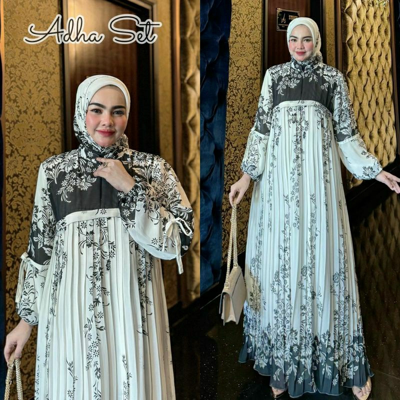 Gamis Adha Set  Matt ceruty armany motif printing by sister diva