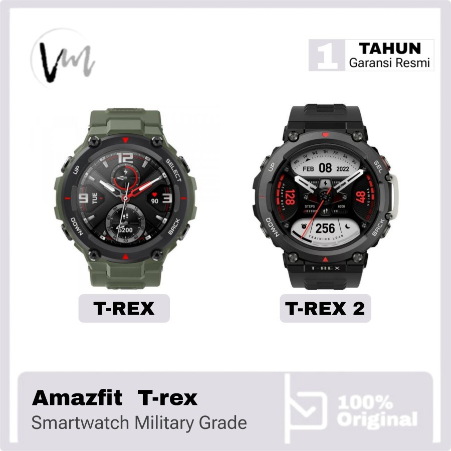 Amazfit T-rex 1 / T-rex 2 Smartwatch AMOLED with GPS Layar 1,39“AMOLED - Amazfit TREX Smart watch