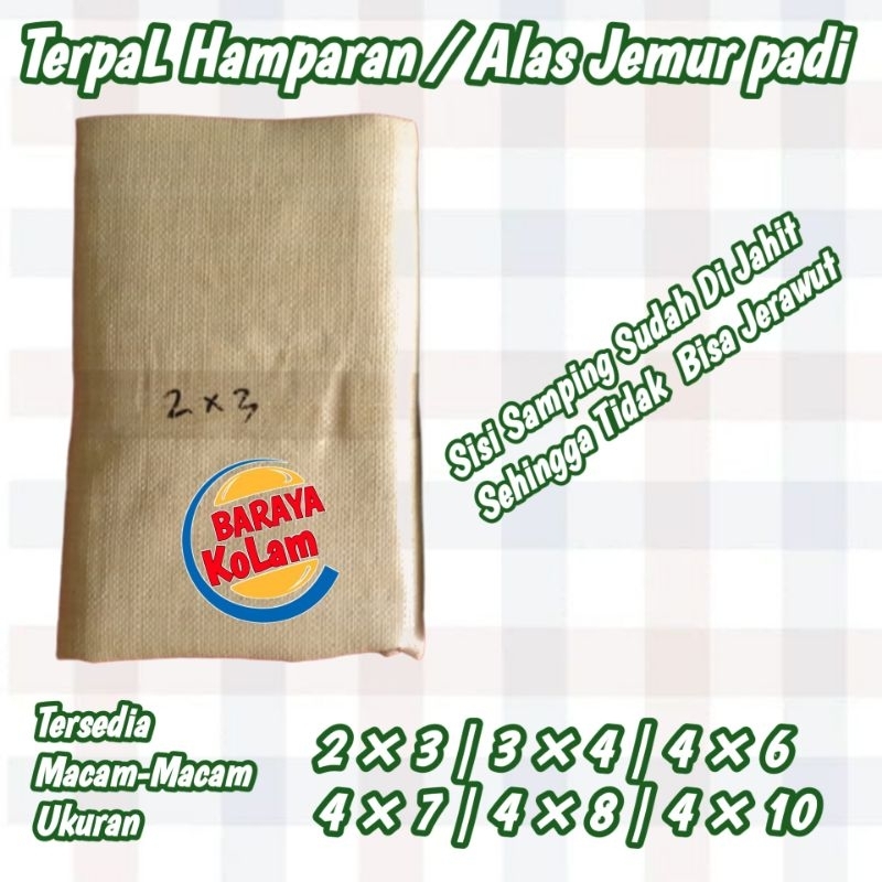 Terpal Hamparan 2×3 / 3×4 khusus jemur padi/gabah