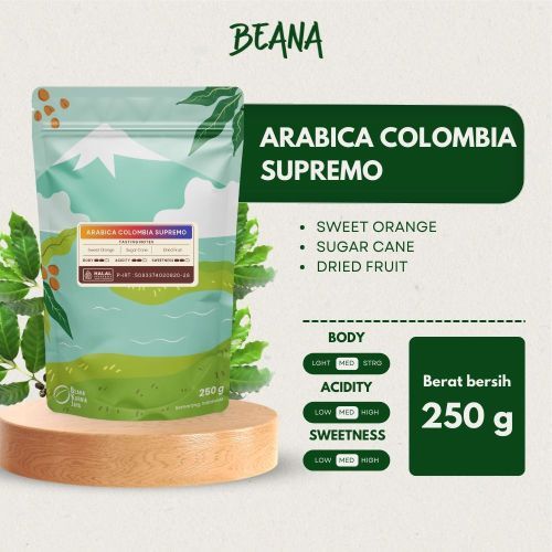 

Beana Roastery - Arabica Colombia Coffee Roasted Beans | Biji Kopi Bubuk 250gr