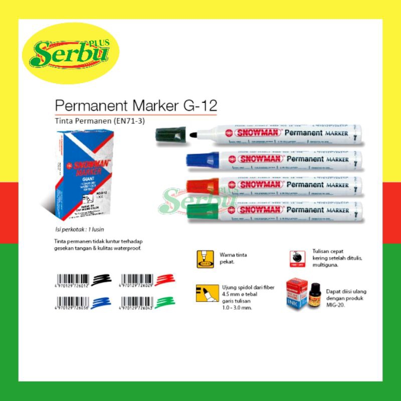 

SPIDOL SNOWMAN PERMANEN | Permanent Marker G-12