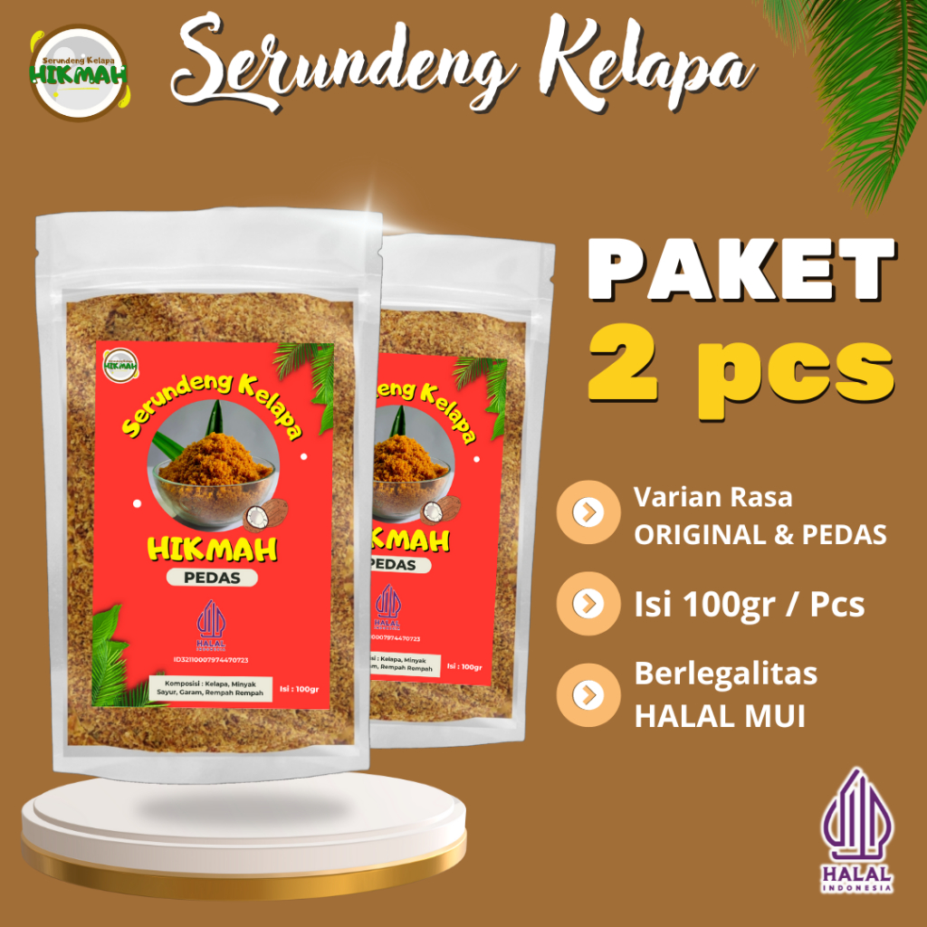 Serundeng Kelapa Serundeng Ayam Pedas & Original Halal - Paket 2 Pcs