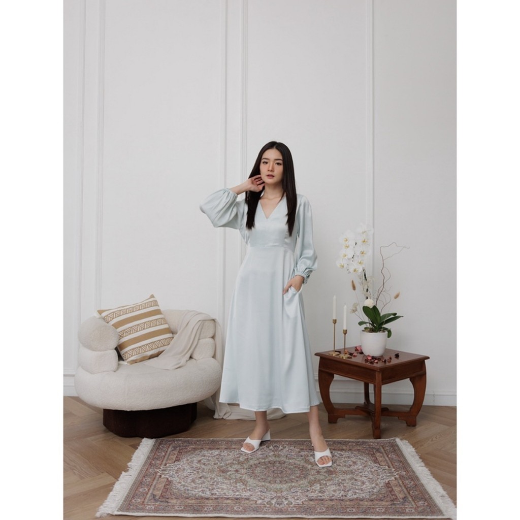 Outfit Kondangan Wanita Muslim| Dress Satin Armany Silk Korean Style | Baju Bridesmaid