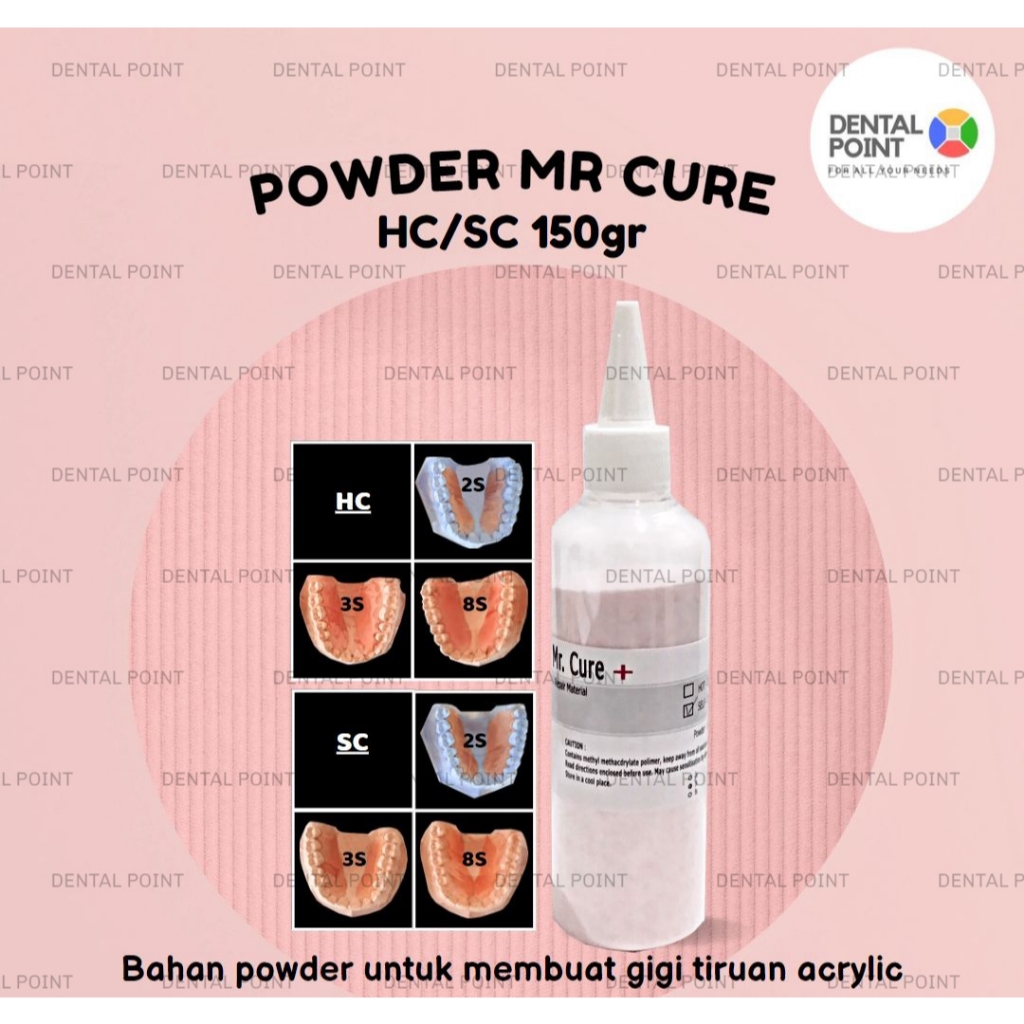 Bahan gigi palsu Acrylic SC/Otomatis Powder 150 gr