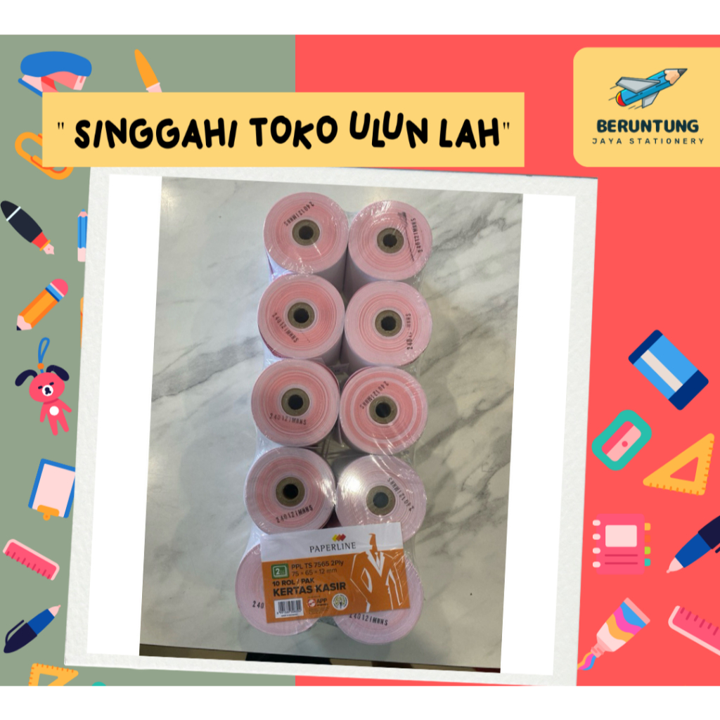 

kertas struk kasir 2 ply 75x65x12 mm