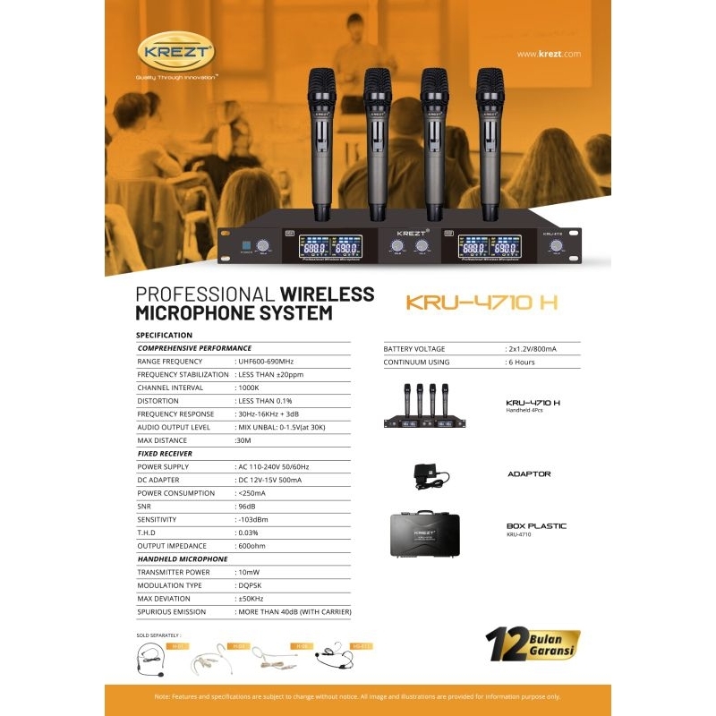 Mic wireless Krezt KRU 4710H original Krezt Kru 4710H 4 mic
