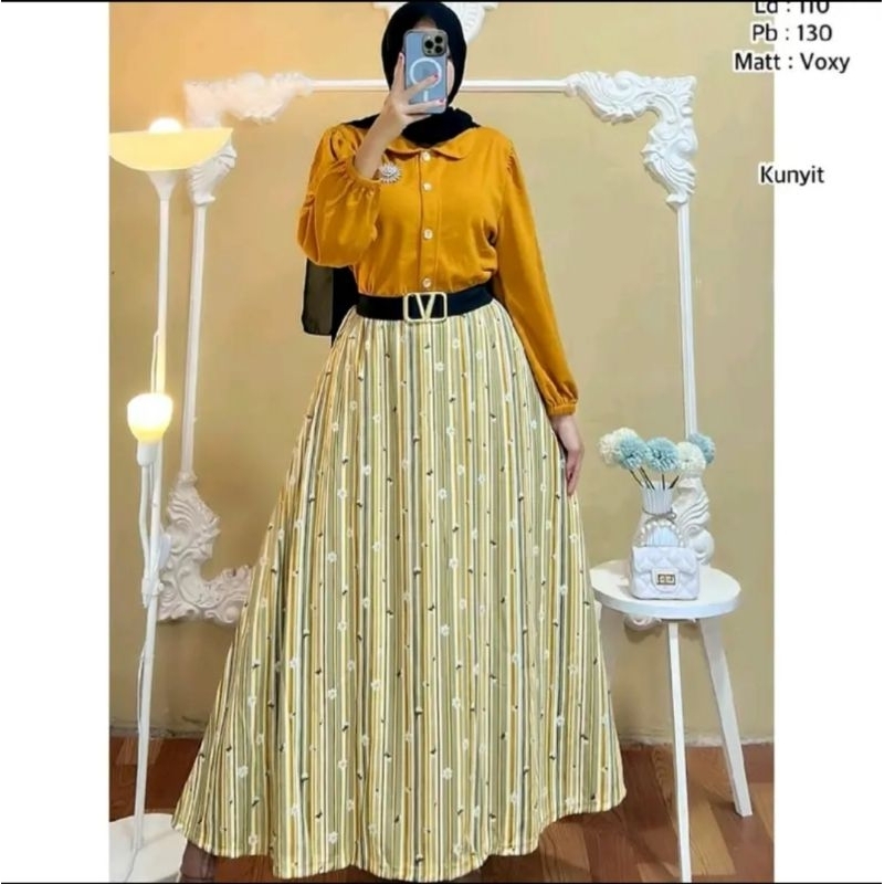 gamis voxy belt bunga