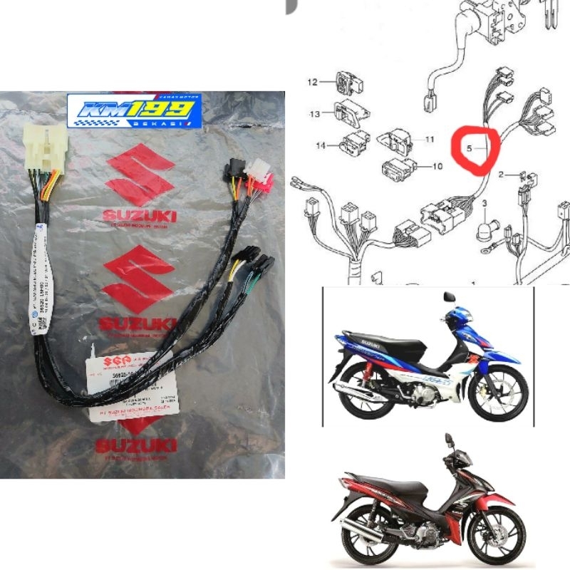 Kabel Soket Socket Saklar Lampu Suzuki Shogun 125 FL RR SP Axelo Original SGP Sen Dim Klakson