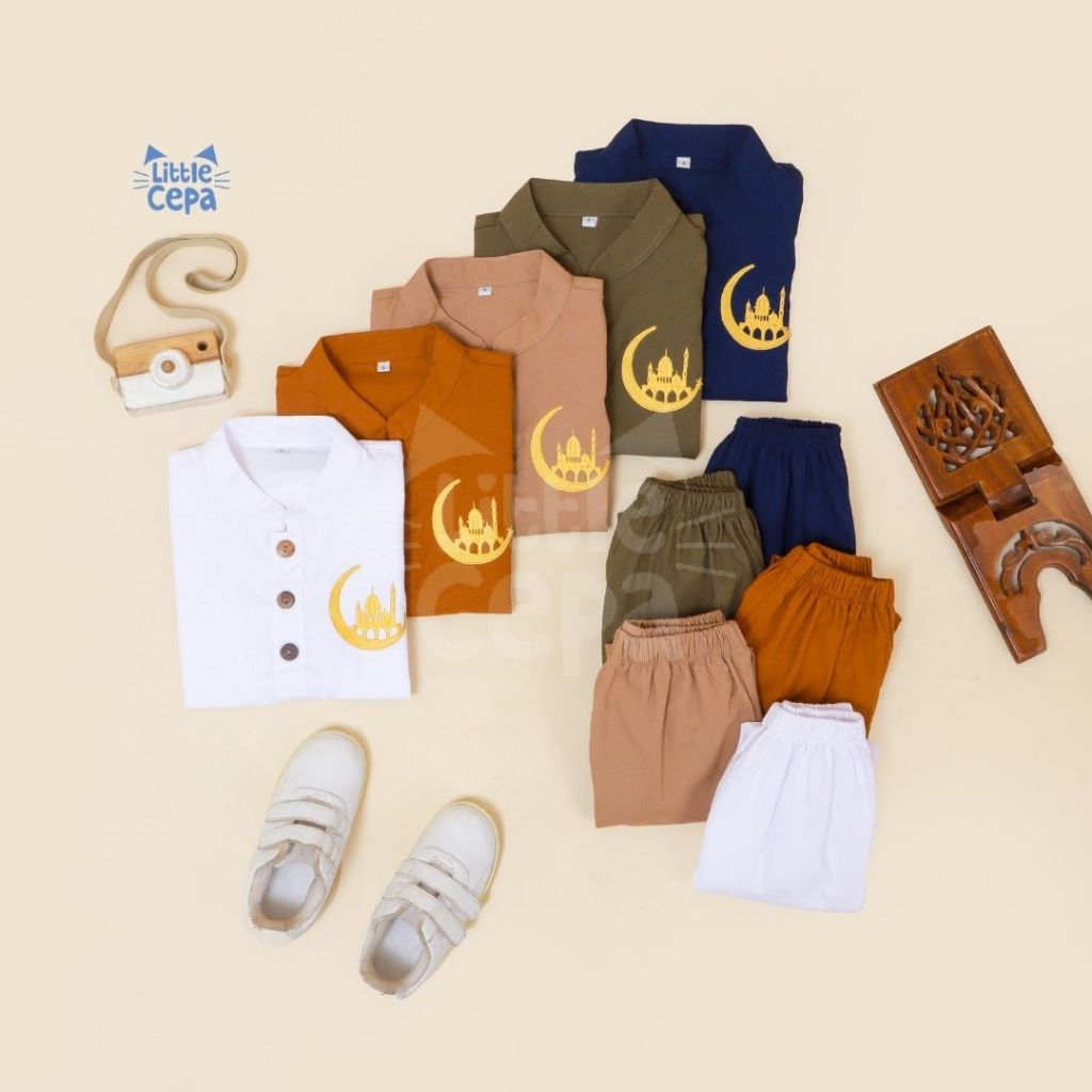 LITTLE CEPA Setelan Baju Koko Anak Laki-laki 1 Tahun - 6 Tahun - Pakaian Muslim Anak Laki-laki