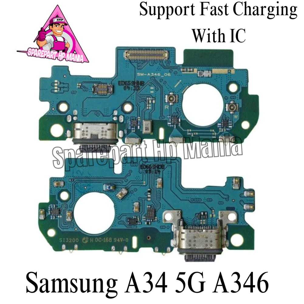 KONEKTOR CAS SAMSUNG A34 5G FLEXIBLE PAPAN CAS CHARGER BOARD ORIGINAL