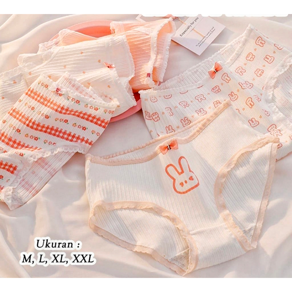 ( 6 - 12 Pcs } Celana Dalam Wanita Imut Jepang | CD Wanita Berkualitas