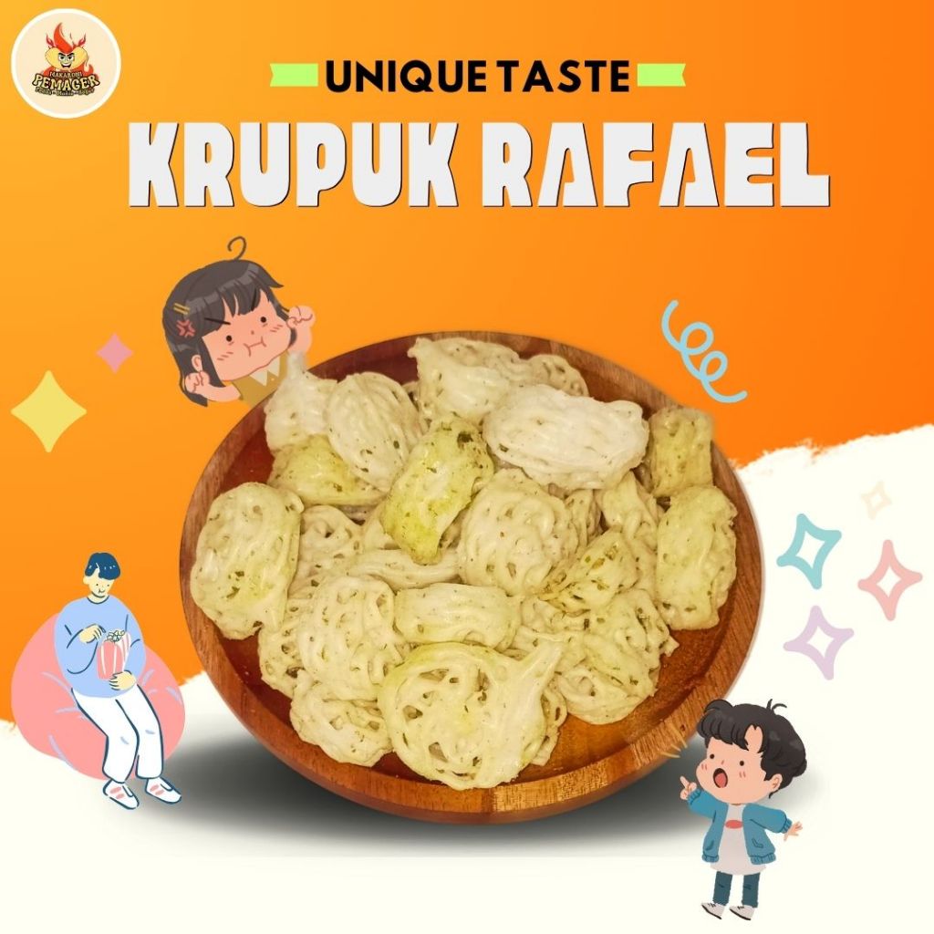 

Makaroni Pemager Krupuk Rafael pedas asin gurih nagih daun jeruk