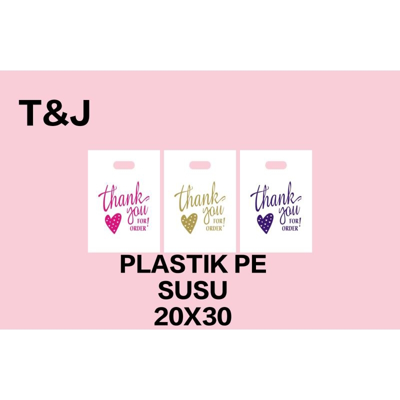 kantong plastik olshop motif thank you UK 20x30