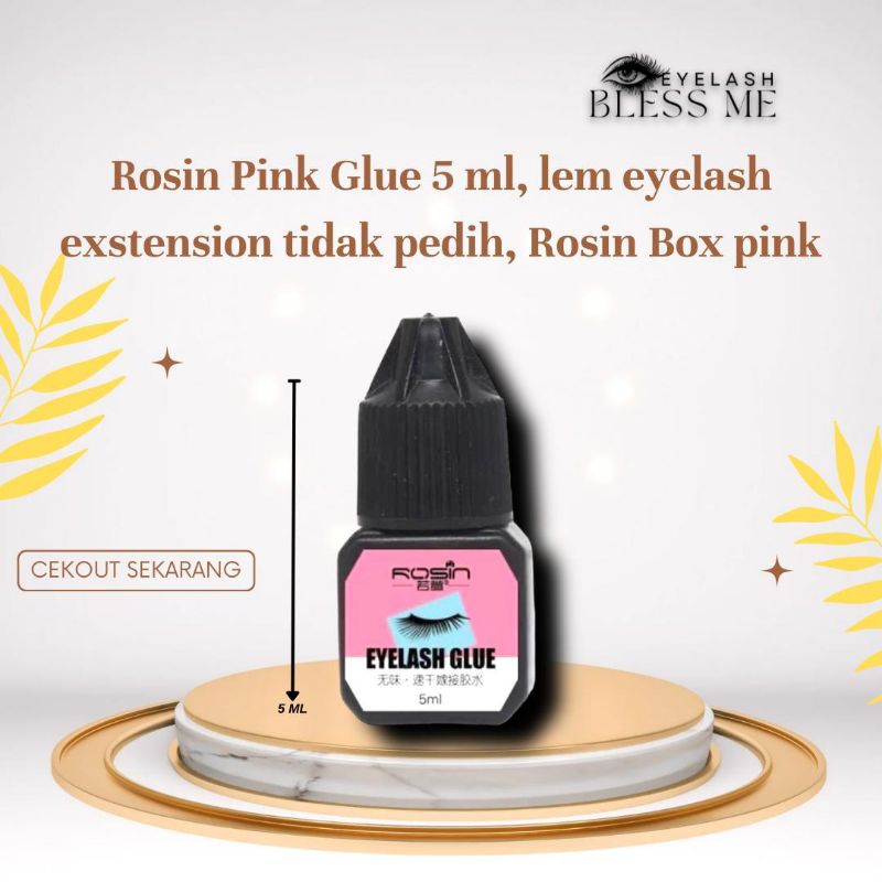 Rosin Pink Glue 5 ml, lem eyelash exstension tidak pedih, Rosin Box pink 5 ml