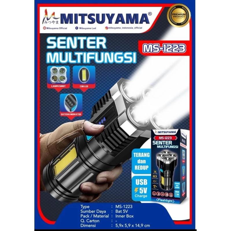 Senter Tangan LED Sorot COB Mitsuyama